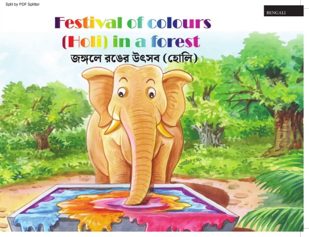 Festival of colors (Holi) in a forest